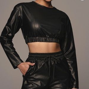 Jlux Label Black Gema Faux Leather Top